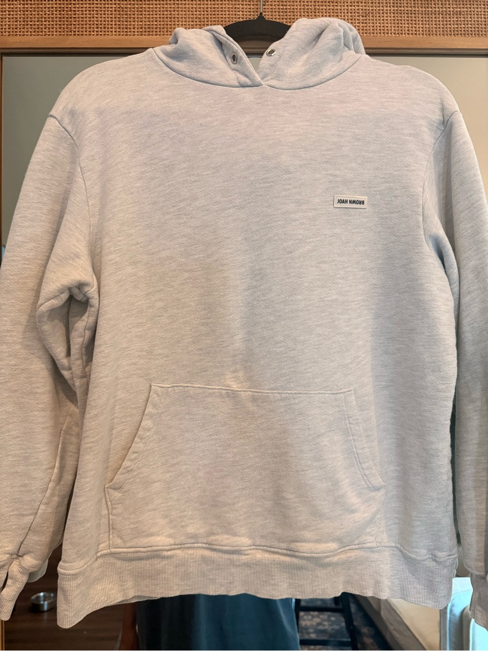 Joah Brown Pearl Grey Logo Patch Hoodie - Picture 4 of 11